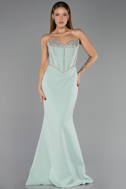 Robe de Soirée Longue Menthe ABU6327