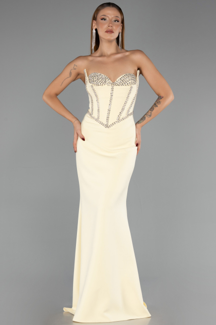 Robe de Soirée Longue Jaune ABU6327