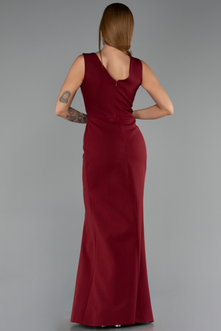 Robe de Soirée Longue Rouge Bordeaux ABU6524