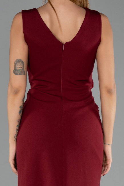 Robe de Soirée Longue Rouge Bordeaux ABU6524