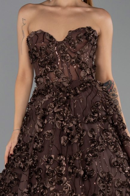 Robe de Soirée Longue Brun ABU6408