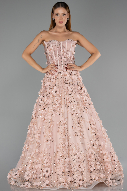 Robe de Soirée Longue Poudre ABU5658