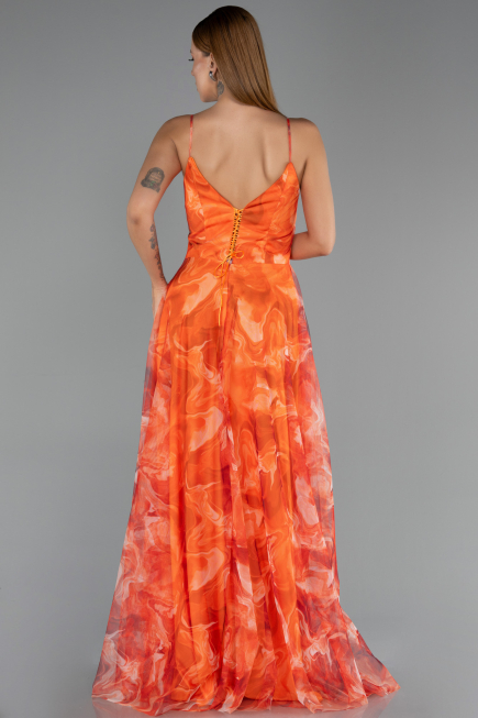Robe De Graduation Grande Taille Longue Orange ABU6558
