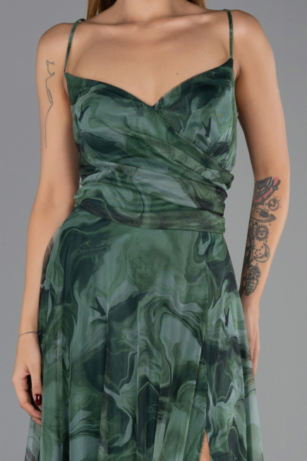 Robe De Graduation Grande Taille Longue Vert ABU6558
