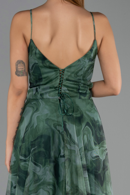 Robe De Graduation Grande Taille Longue Vert ABU6558