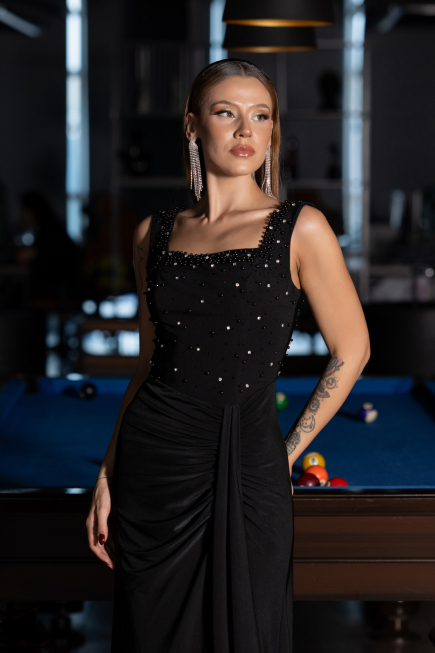 Robe de Soirée Longue Noir ABU6552