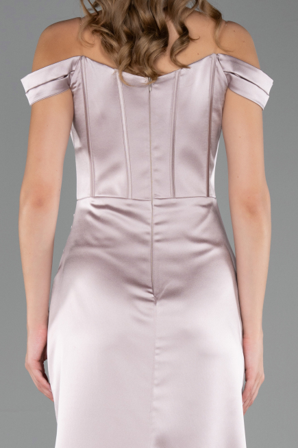 Robe De Soirée Grande Taille Longue Satin Vison ABU6577
