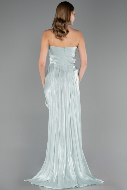 Robe de Soirée Grande Taille Longue Mousseline Menthe ABU6582