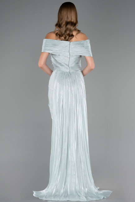 Robe de Soirée Longue Mousseline Menthe ABU6581
