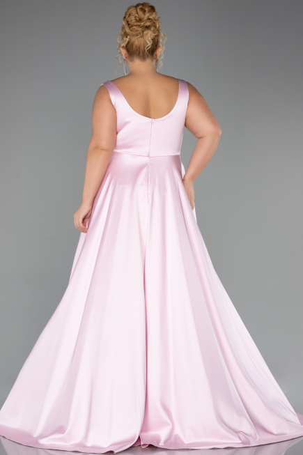Robe Grande Taille Longue Satin Poudre ABU6576