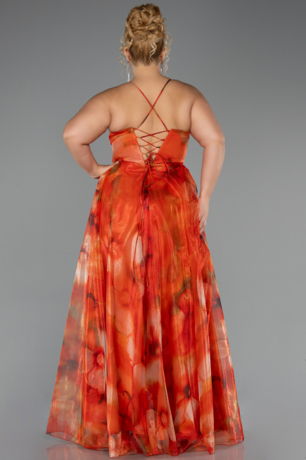 Robe De Graduation Grande Taille Longue Orange ABU6586