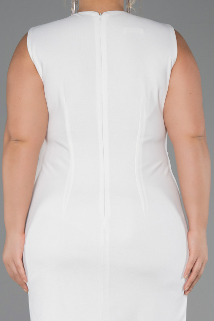 Robe De Fête Grande Taille Midi Blanc ABK2690