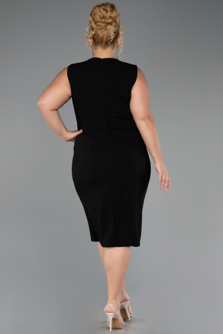 Robe De Fête Grande Taille Midi Noir ABK2690