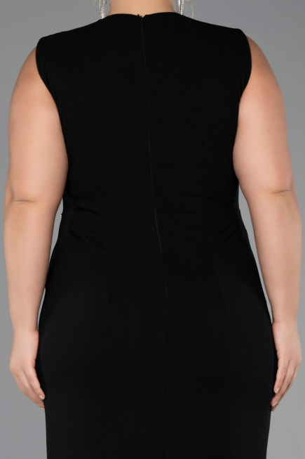 Robe De Fête Grande Taille Midi Noir ABK2690