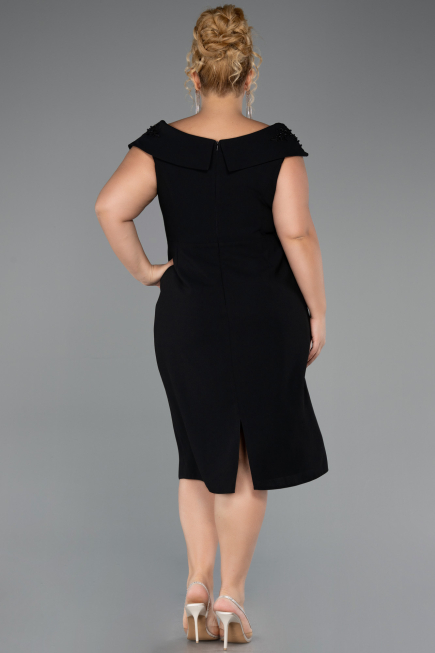 Robe De Invitation Grande Taille Midi Noir ABK2691