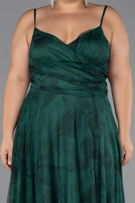 Robe De Graduation Grande Taille Longue Émeraude ABU6558