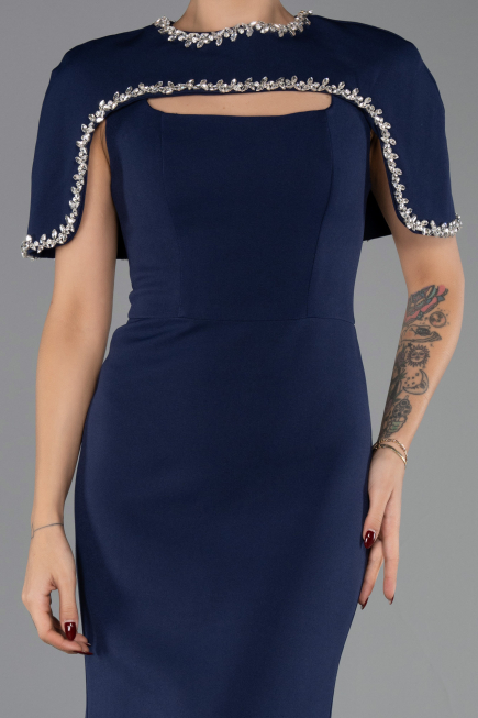 Robe Queue de Poisson Longue Bleu Marine ABU6591