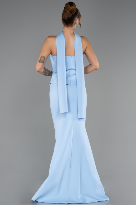 Robe Queue de Poisson Longue Bleu clair ABU6575