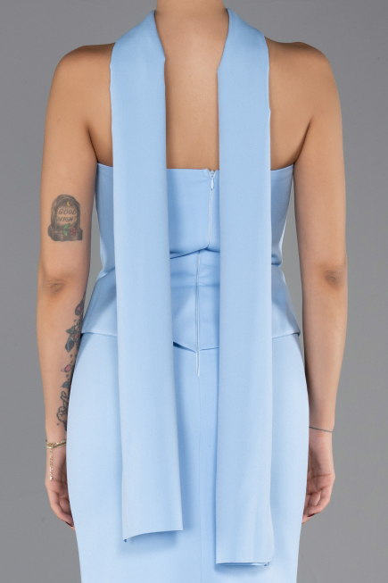 Robe Queue de Poisson Longue Bleu clair ABU6575