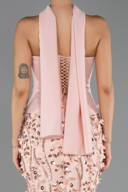 Robe de Soirée Longue Saumon ABU6592