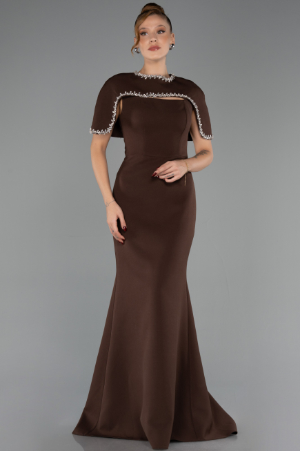 Robe Queue de Poisson Longue Brun ABU6591