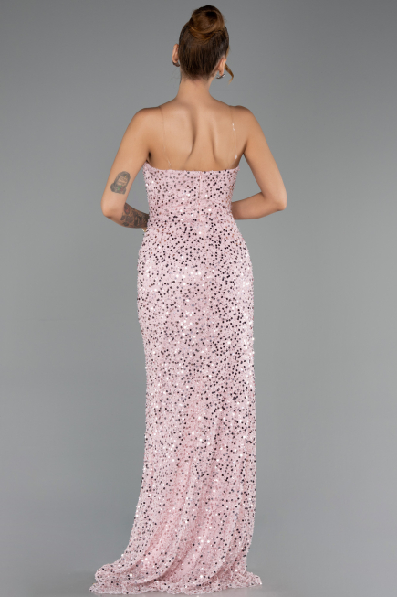 Robe de Soirée Longue Squameuse Poudre ABU6503