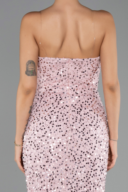 Robe de Soirée Longue Squameuse Poudre ABU6503