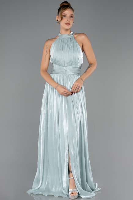 Robe de Soirée Longue Mousseline Menthe ABU6594