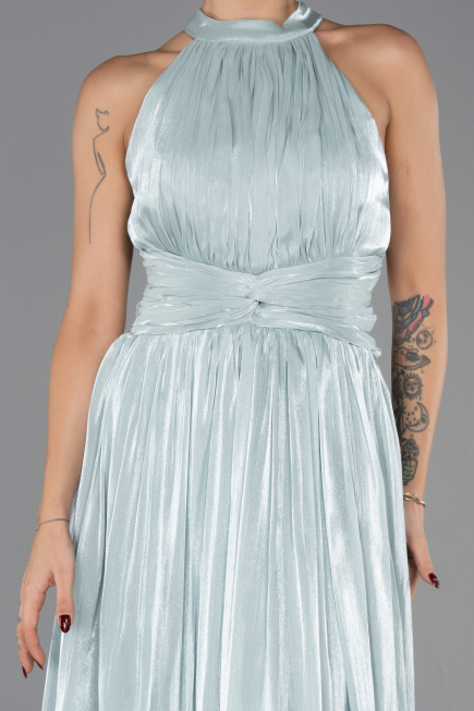 Robe de Soirée Longue Mousseline Menthe ABU6594