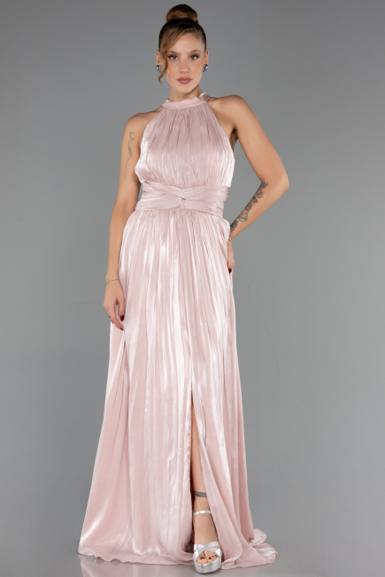Robe de Soirée Longue Mousseline Poudre ABU6594