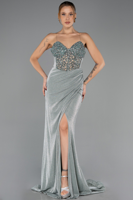 Robe de Soirée Longue Menthe ABU6599