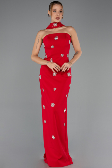 Robe de Soirée Longue Rouge ABU6601