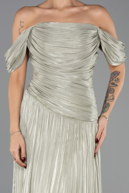 Robe de Soirée Longue Mousseline Menthe ABU6602