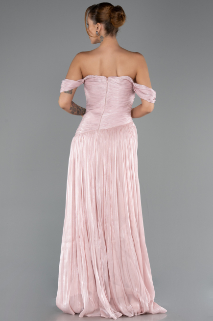 Robe de Soirée Longue Mousseline Poudre ABU6602
