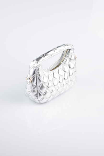 Sac de Soirée Luxe Cuir Argent KC410