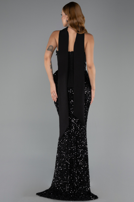 Robe Queue de Poisson Longue Noir ABU6620