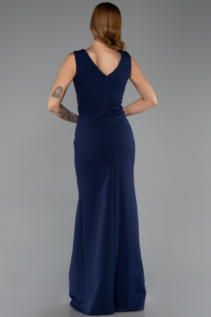 Robe de Soirée Longue Bleu Marine ABU6524