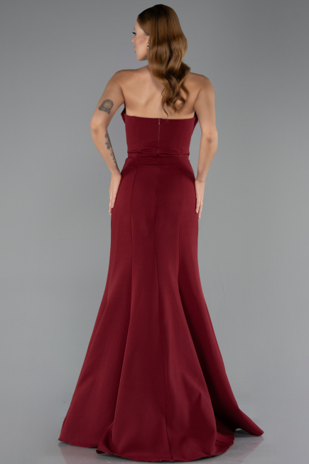 Robe Queue de Poisson Longue Rouge Bordeaux ABU6526