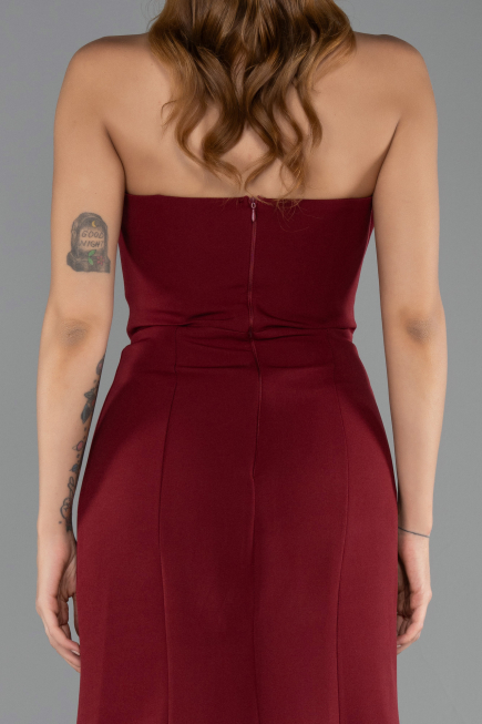 Robe Queue de Poisson Longue Rouge Bordeaux ABU6526