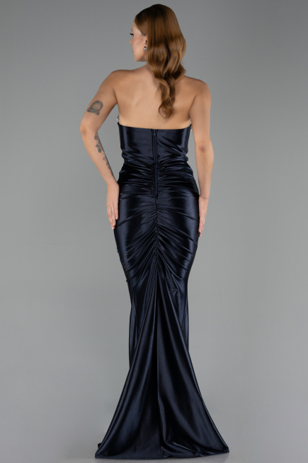 Robe de Soirée Longue Bleu Marine ABU6606