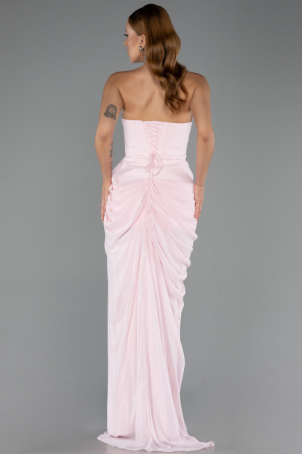 Robe de Soirée Longue Mousseline Poudre ABU6589