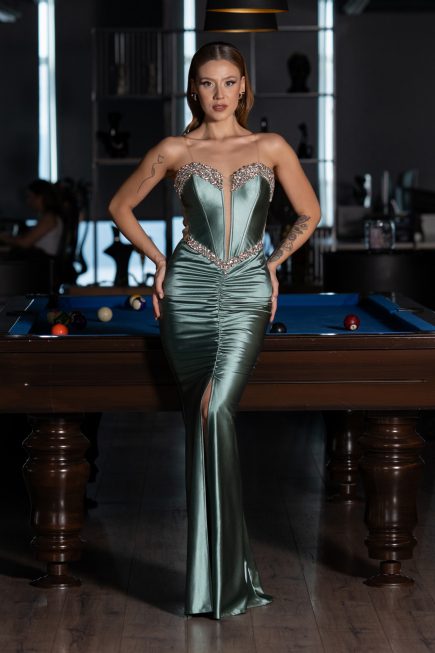 Robe de Soirée Longue Menthe ABU6606
