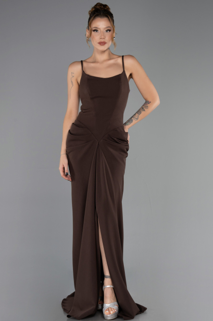 Robe de Soirée Longue Brun ABU6645