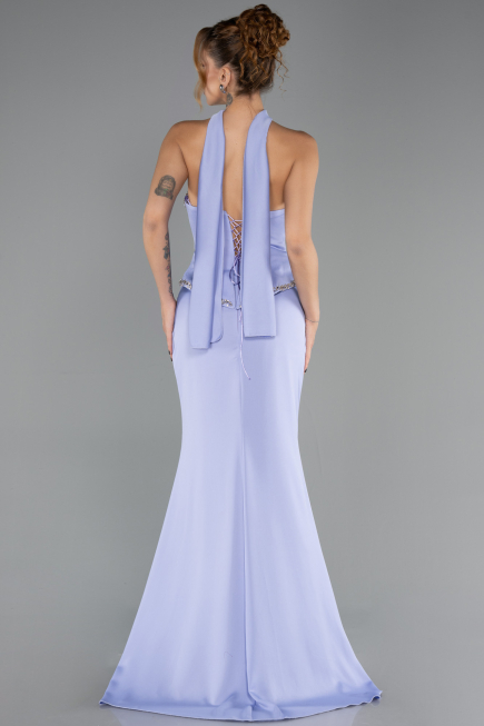 Robe de Soirée Longue Satin Lilas ABU6655