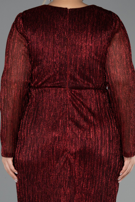 Robe De Soirée Grande Taille Longue Rouge Bordeaux ABU6609