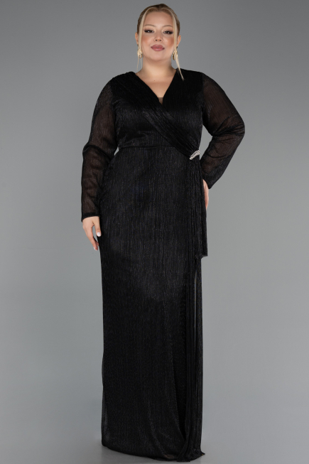 Robe De Soirée Grande Taille Longue Noir ABU6609