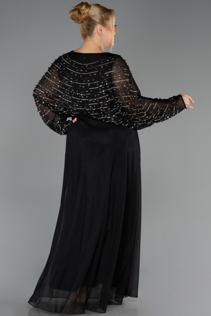 Robe De Soirée Grande Taille Longue Noir ABU6611