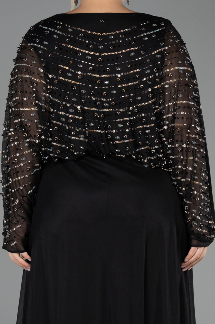 Robe De Soirée Grande Taille Longue Noir ABU6611