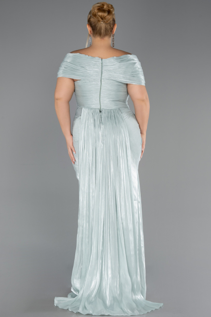Robe De Soirée Grande Taille Longue Mousseline Menthe ABU6604