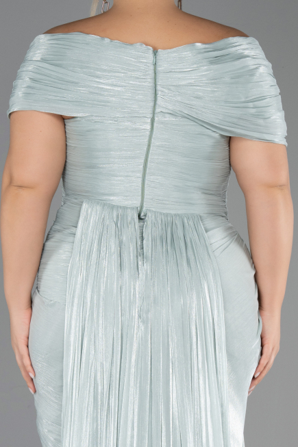 Robe De Soirée Grande Taille Longue Mousseline Menthe ABU6604